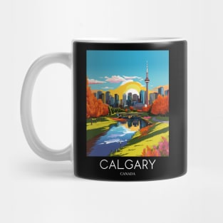 A Pop Art Travel Print of Calgary - Canada Mug